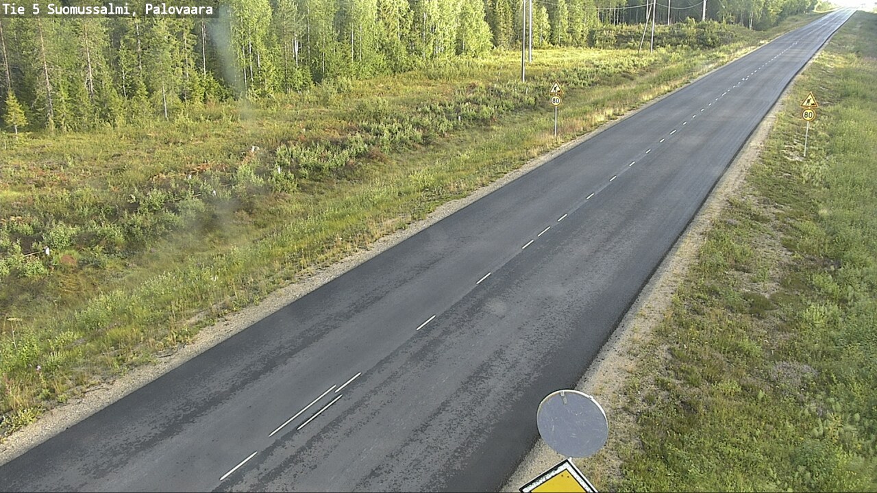 Weather Camera Image Väg 5 Suomussalmi, Palovaara, Suomussalmi, Kainuu