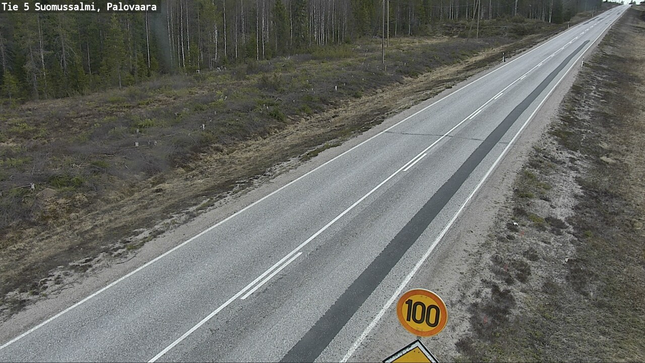 Weather Camera Image Väg 5 Suomussalmi, Palovaara, Suomussalmi, Kainuu