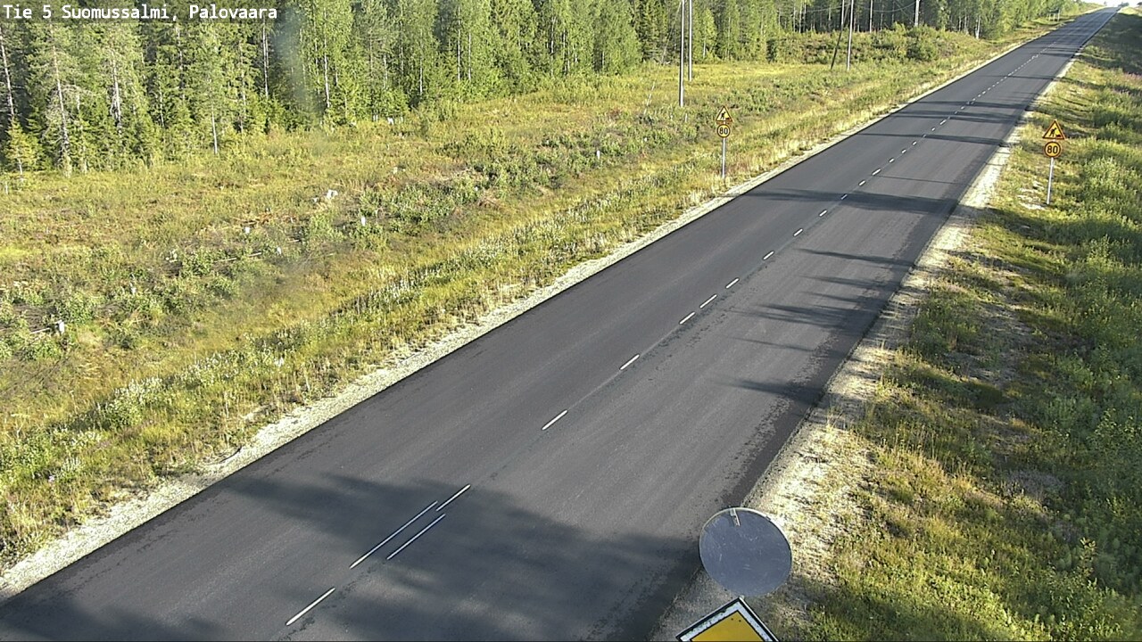 Weather Camera Image Väg 5 Suomussalmi, Palovaara, Suomussalmi, Kainuu
