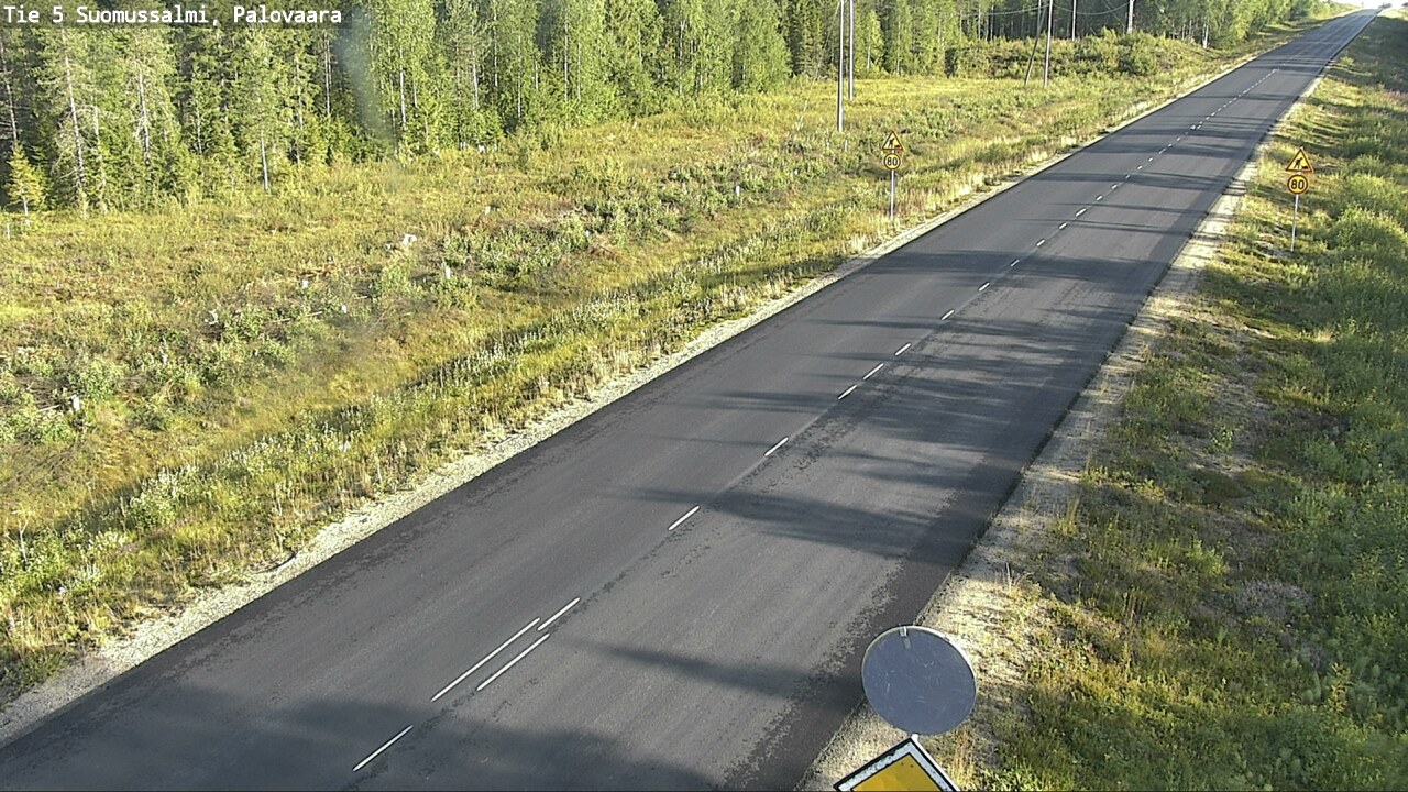 Weather Camera Image Väg 5 Suomussalmi, Palovaara, Suomussalmi, Kainuu