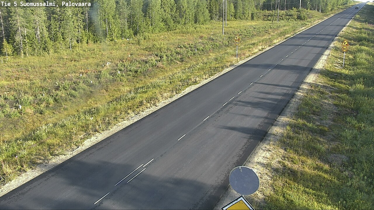 Weather Camera Image Väg 5 Suomussalmi, Palovaara, Suomussalmi, Kainuu