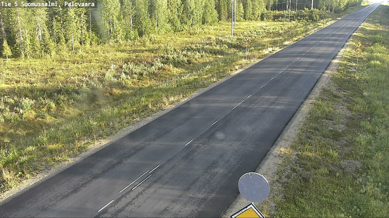 Weather Camera Image Väg 5 Suomussalmi, Palovaara, Suomussalmi, Kainuu