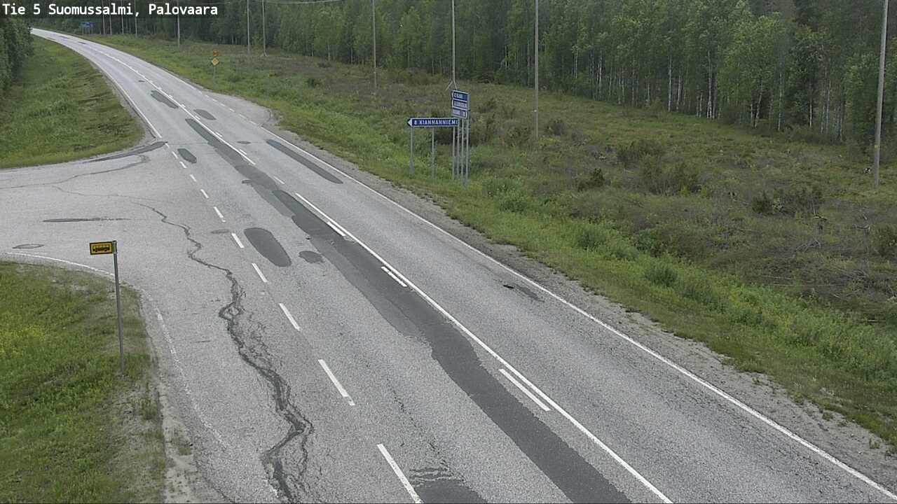 Weather Camera Image Väg 5 Suomussalmi, Palovaara, Suomussalmi, Kainuu