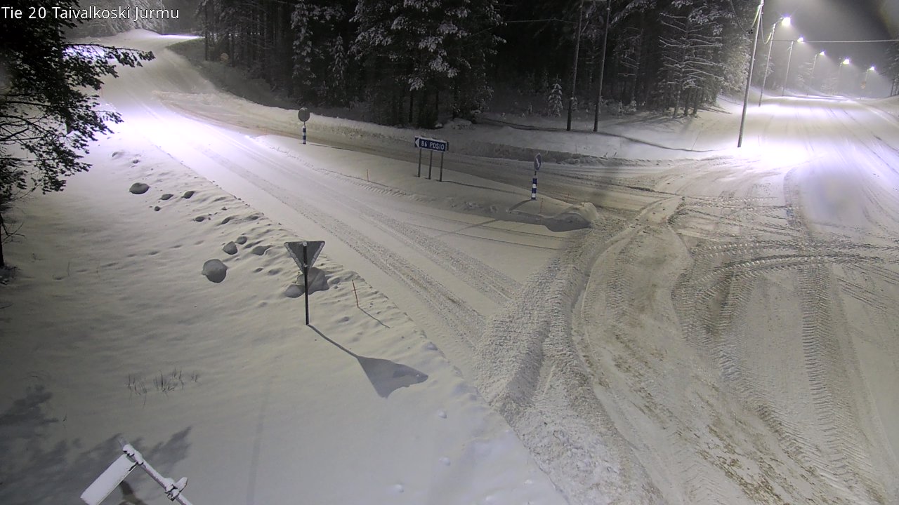 Weather Camera Image Väg 20 Taivalkoski, Jurmu, Taivalkoski, Pohjois-Pohjanmaa
