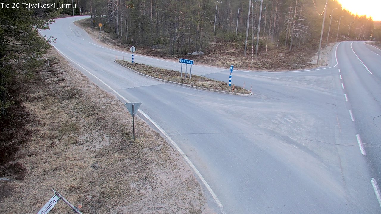 Weather Camera Image Road 20 Taivalkoski, Jurmu, Taivalkoski, Pohjois-Pohjanmaa