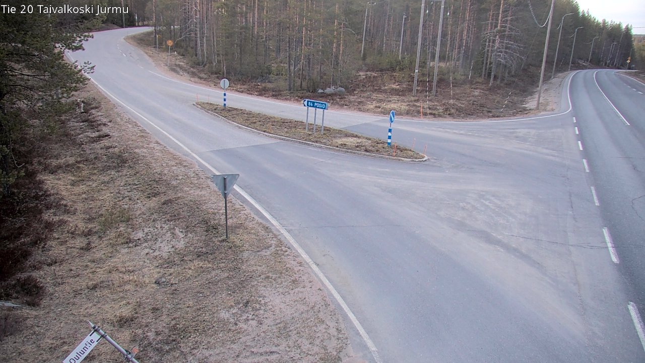 Weather Camera Image Road 20 Taivalkoski, Jurmu, Taivalkoski, Pohjois-Pohjanmaa