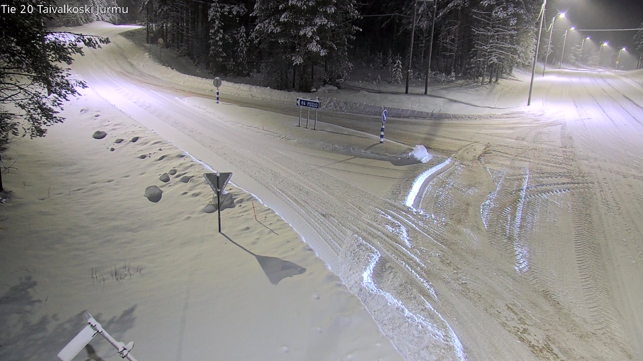 Weather Camera Image Väg 20 Taivalkoski, Jurmu, Taivalkoski, Pohjois-Pohjanmaa