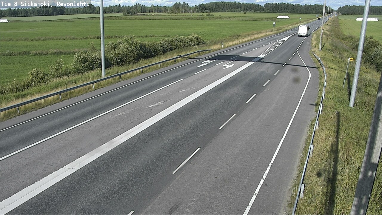 Weather Camera Image Road 8 Siikajoki, Revonlahti, Siikajoki, Pohjois-Pohjanmaa
