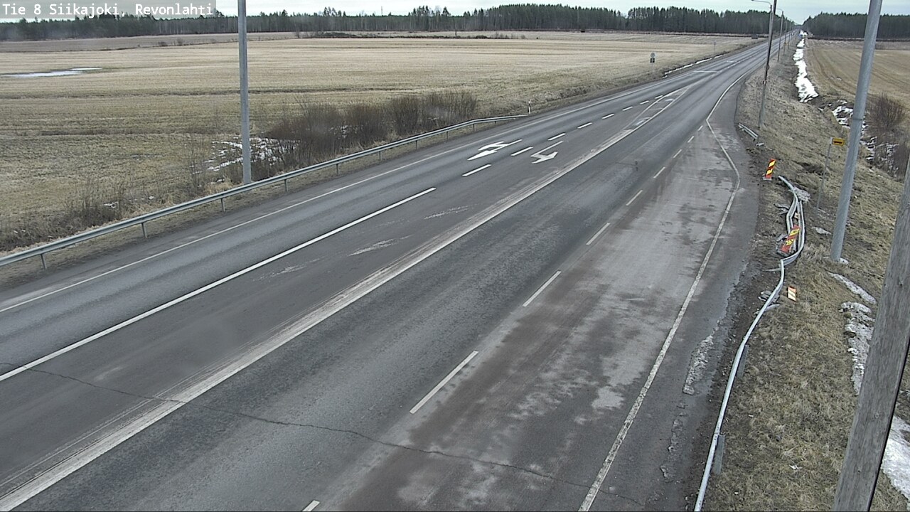 Weather Camera Image Road 8 Siikajoki, Revonlahti, Siikajoki, Pohjois-Pohjanmaa