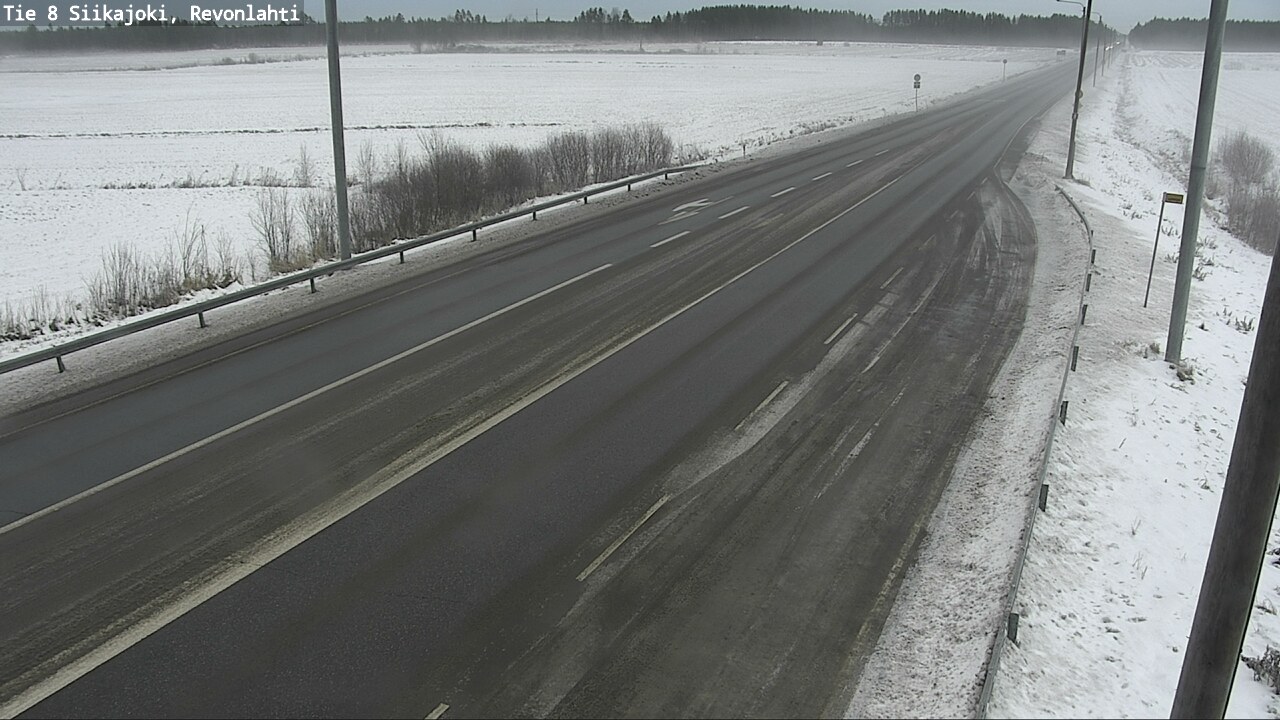Weather Camera Image Road 8 Siikajoki, Revonlahti, Siikajoki, Pohjois-Pohjanmaa