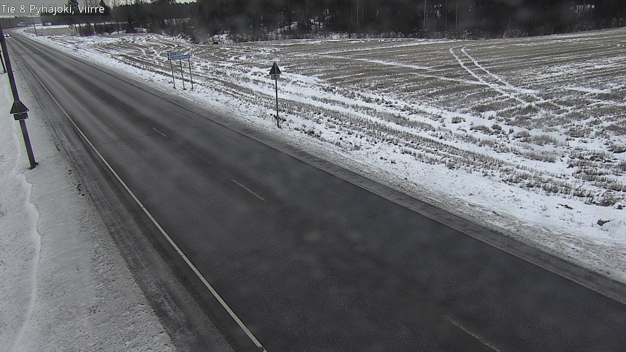 Weather Camera Image Väg 8 Pyhäjoki, Viirre, Pyhäjoki, Pohjois-Pohjanmaa