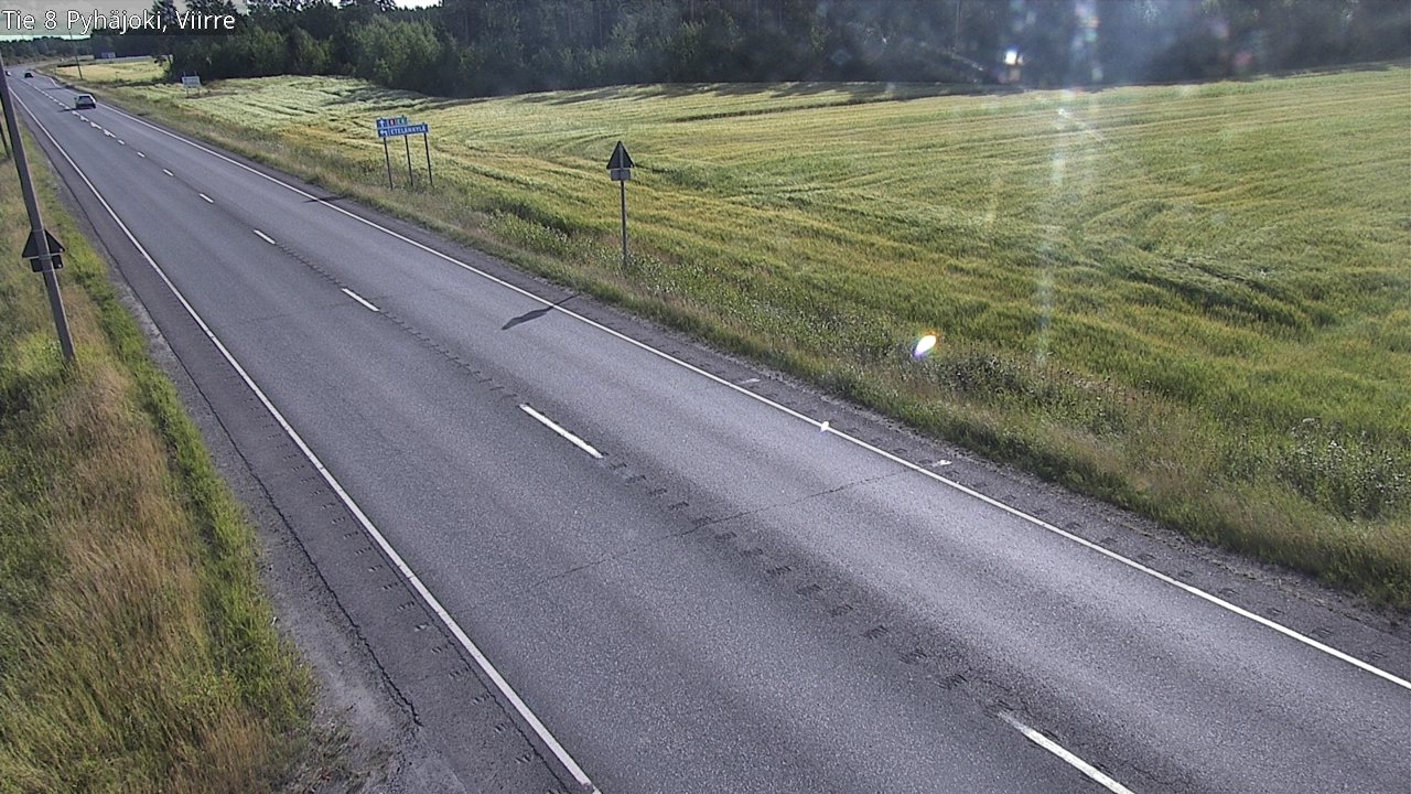Weather Camera Image Road 8 Pyhäjoki, Viirre, Pyhäjoki, Pohjois-Pohjanmaa