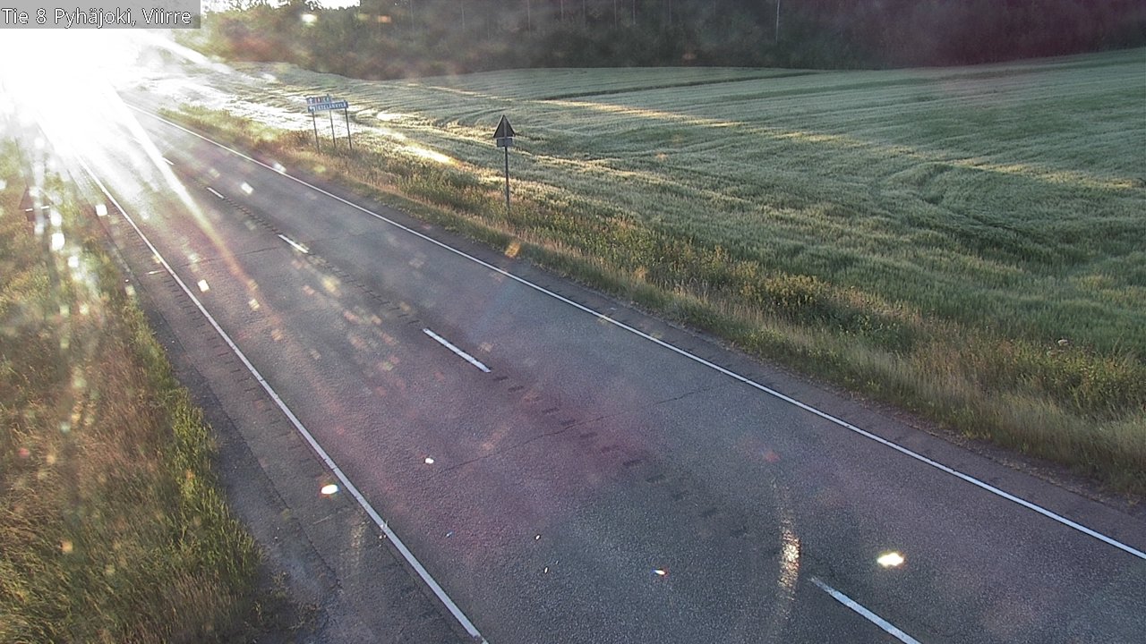 Weather Camera Image Road 8 Pyhäjoki, Viirre, Pyhäjoki, Pohjois-Pohjanmaa