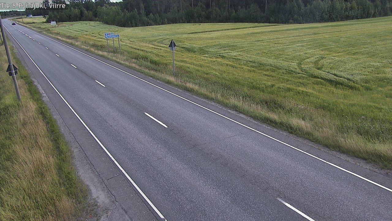 Weather Camera Image Road 8 Pyhäjoki, Viirre, Pyhäjoki, Pohjois-Pohjanmaa
