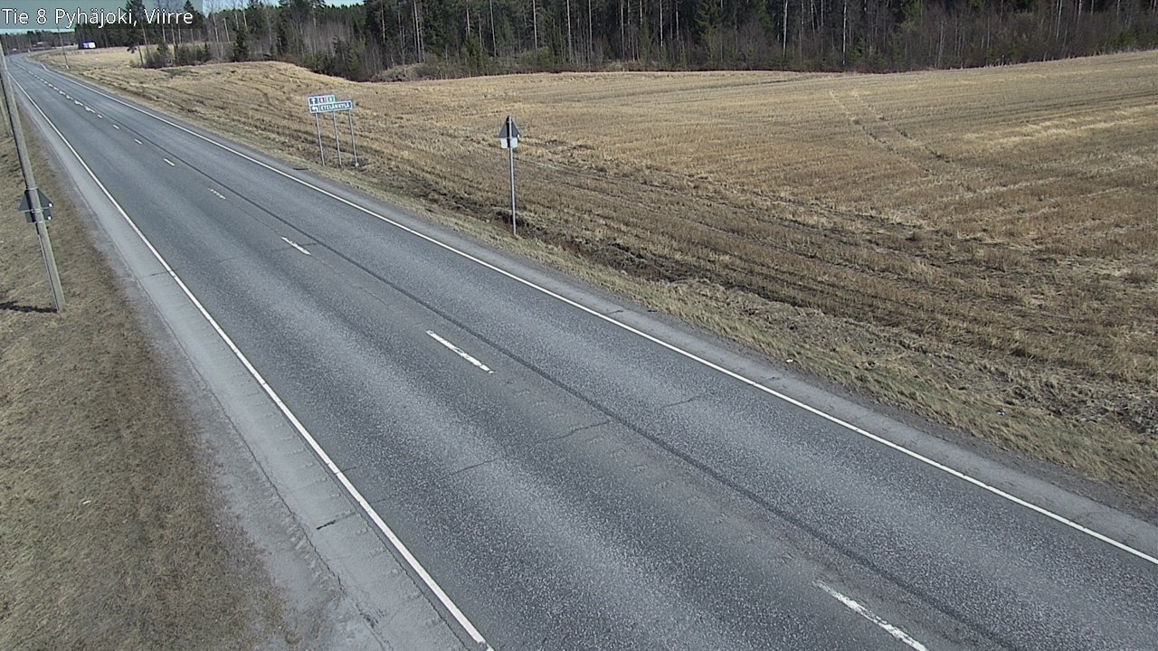 Weather Camera Image Väg 8 Pyhäjoki, Viirre, Pyhäjoki, Pohjois-Pohjanmaa