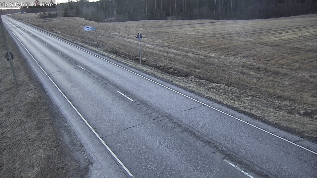 Weather Camera Image Väg 8 Pyhäjoki, Viirre, Pyhäjoki, Pohjois-Pohjanmaa