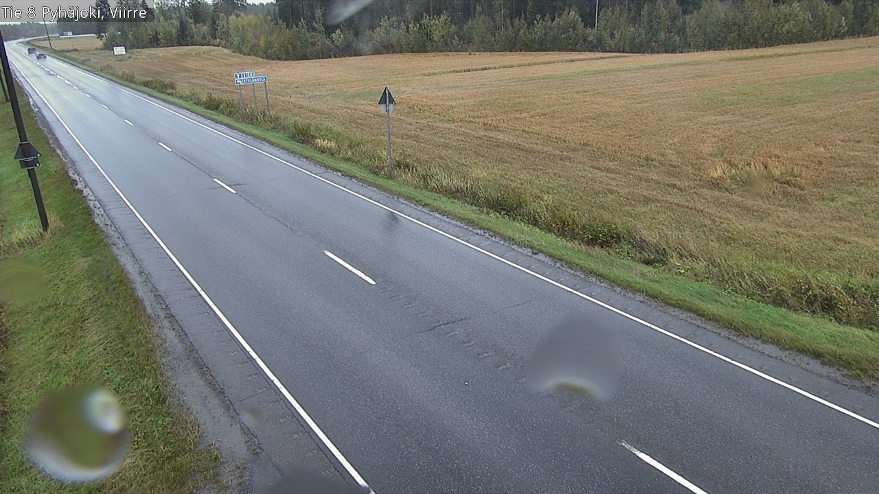 Weather Camera Image Road 8 Pyhäjoki, Viirre, Pyhäjoki, Pohjois-Pohjanmaa