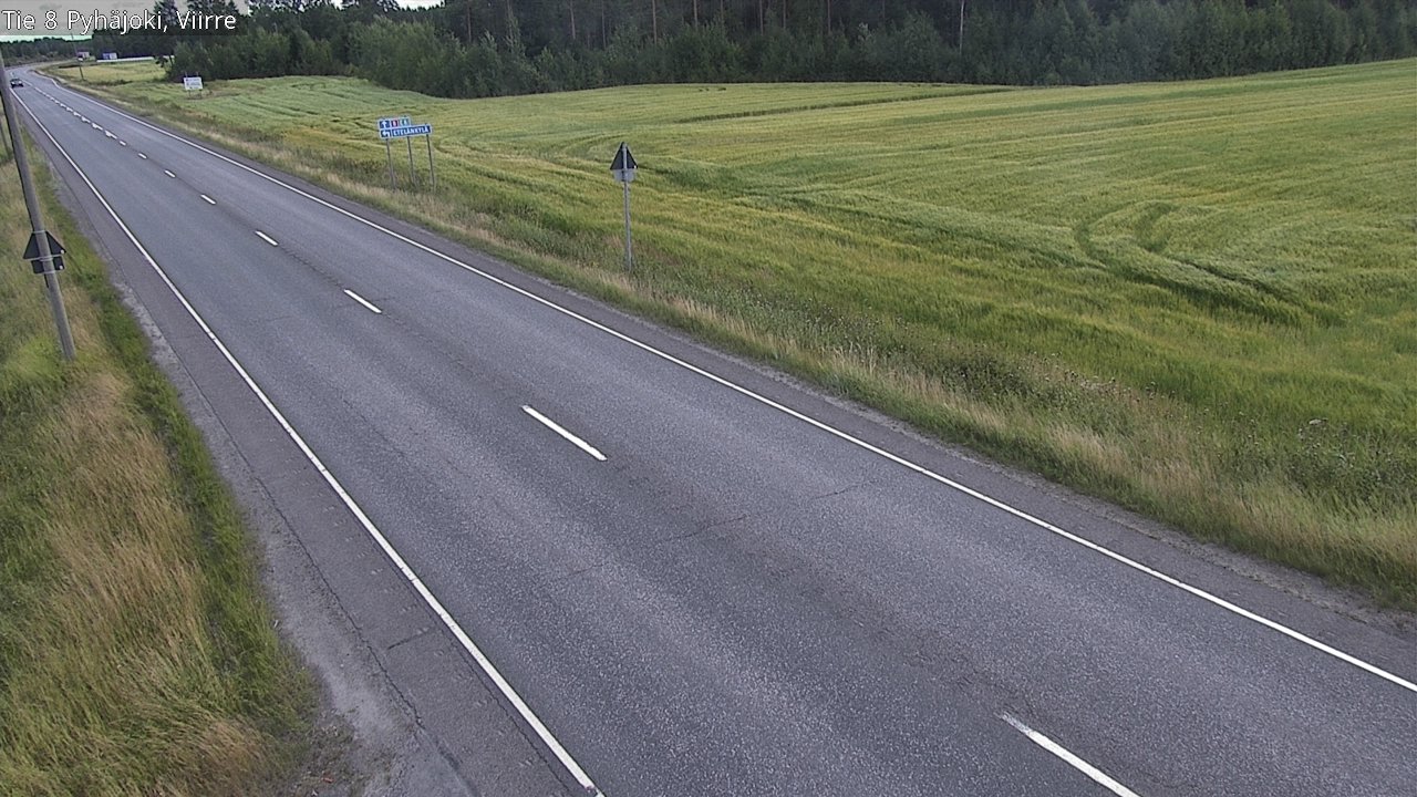 Weather Camera Image Road 8 Pyhäjoki, Viirre, Pyhäjoki, Pohjois-Pohjanmaa