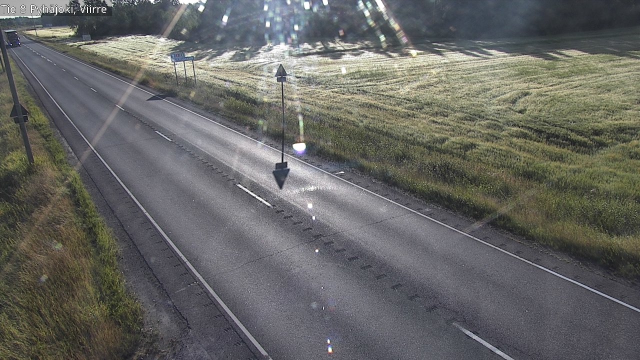 Weather Camera Image Road 8 Pyhäjoki, Viirre, Pyhäjoki, Pohjois-Pohjanmaa