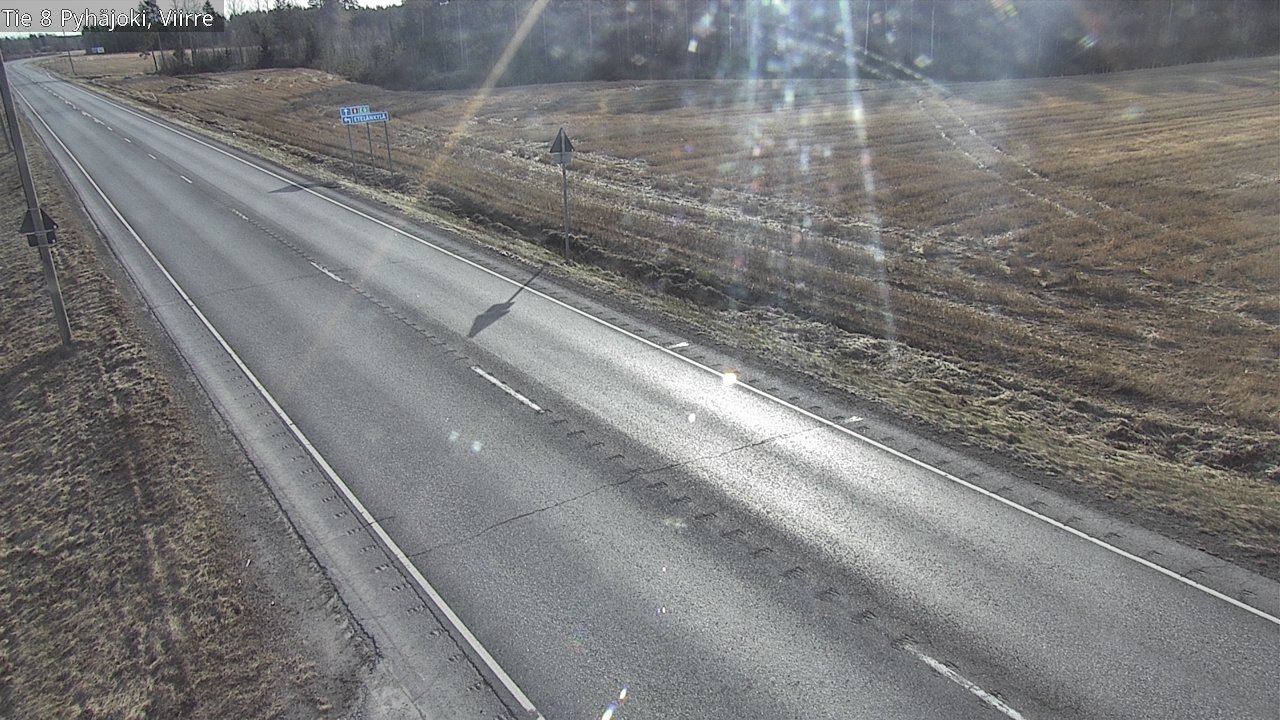 Weather Camera Image Väg 8 Pyhäjoki, Viirre, Pyhäjoki, Pohjois-Pohjanmaa