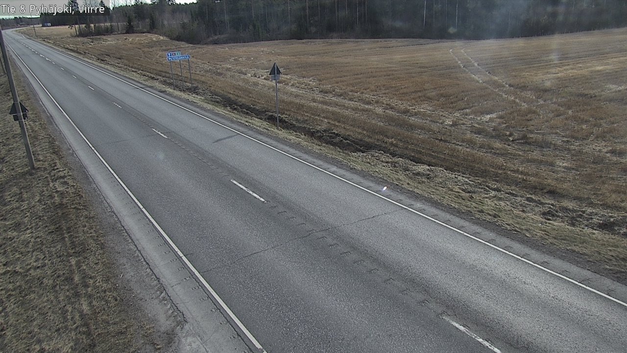 Weather Camera Image Väg 8 Pyhäjoki, Viirre, Pyhäjoki, Pohjois-Pohjanmaa