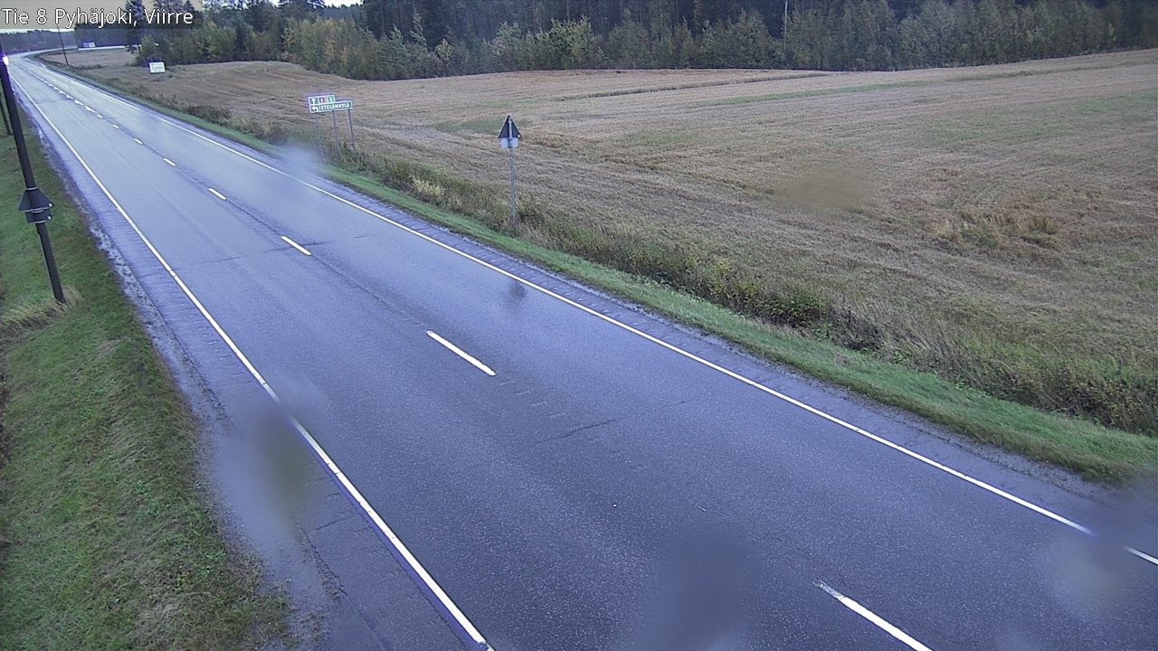 Weather Camera Image Road 8 Pyhäjoki, Viirre, Pyhäjoki, Pohjois-Pohjanmaa