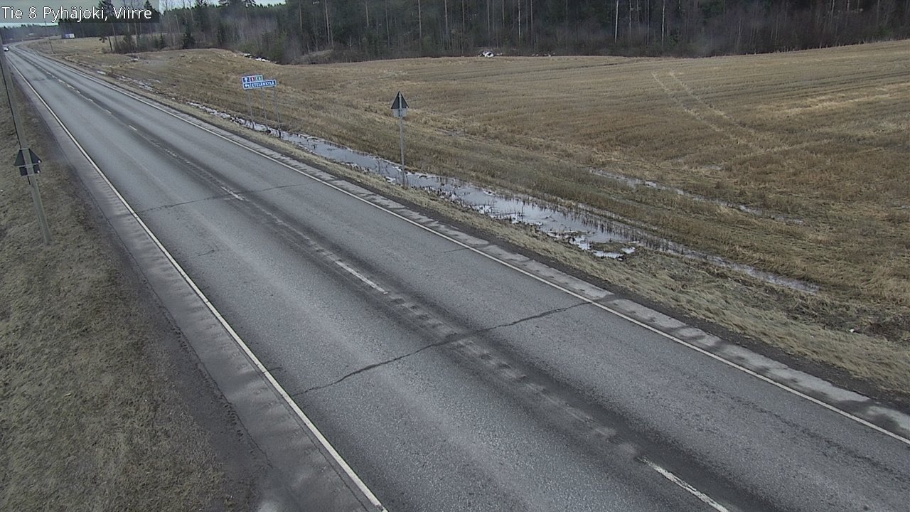 Weather Camera Image Väg 8 Pyhäjoki, Viirre, Pyhäjoki, Pohjois-Pohjanmaa