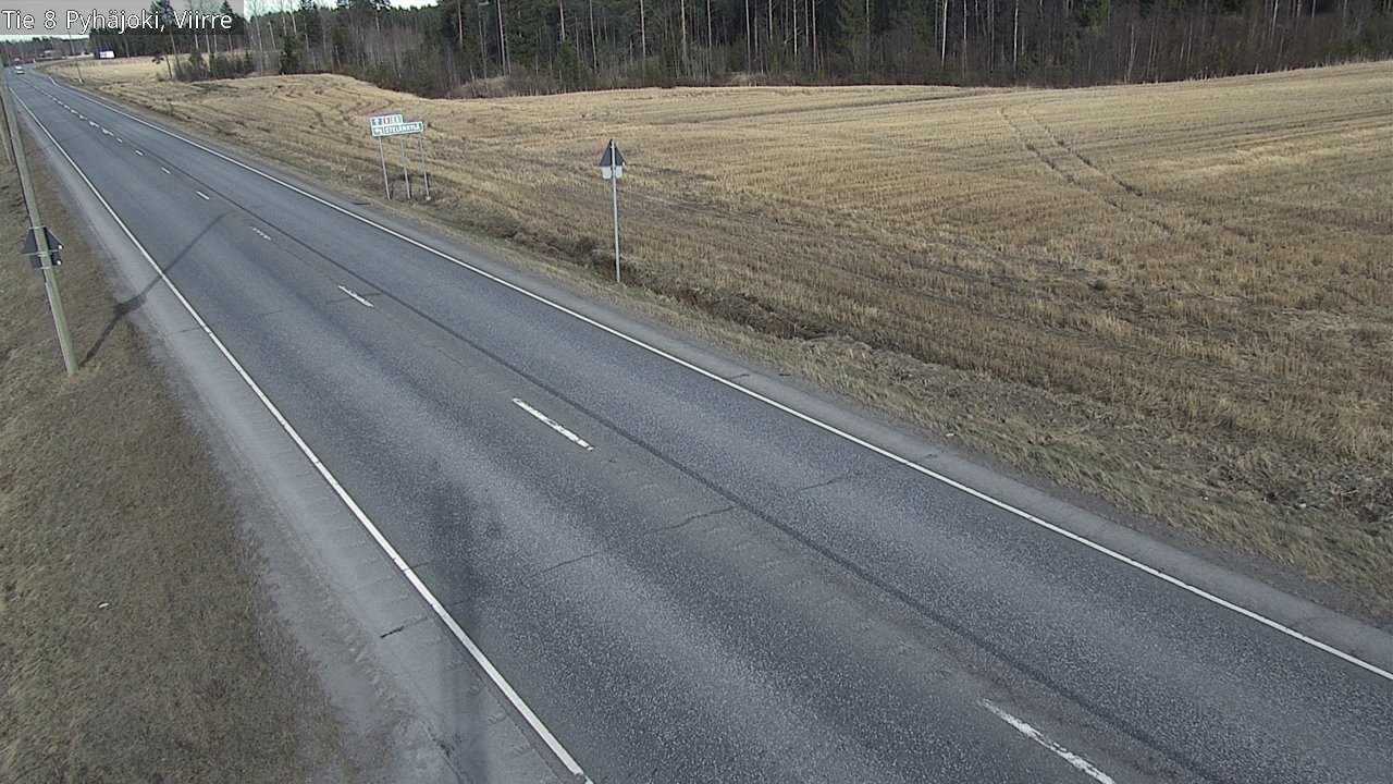 Weather Camera Image Väg 8 Pyhäjoki, Viirre, Pyhäjoki, Pohjois-Pohjanmaa