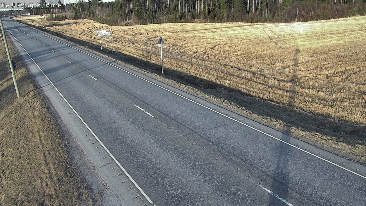 Weather Camera Image Väg 8 Pyhäjoki, Viirre, Pyhäjoki, Pohjois-Pohjanmaa