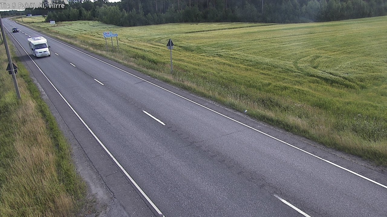 Weather Camera Image Road 8 Pyhäjoki, Viirre, Pyhäjoki, Pohjois-Pohjanmaa