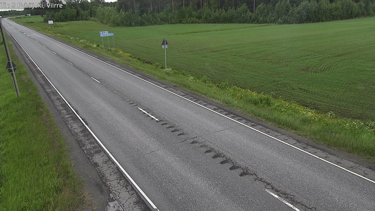 Weather Camera Image Väg 8 Pyhäjoki, Viirre, Pyhäjoki, Pohjois-Pohjanmaa