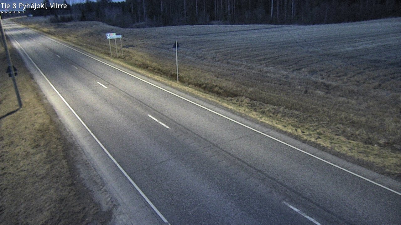 Weather Camera Image Väg 8 Pyhäjoki, Viirre, Pyhäjoki, Pohjois-Pohjanmaa