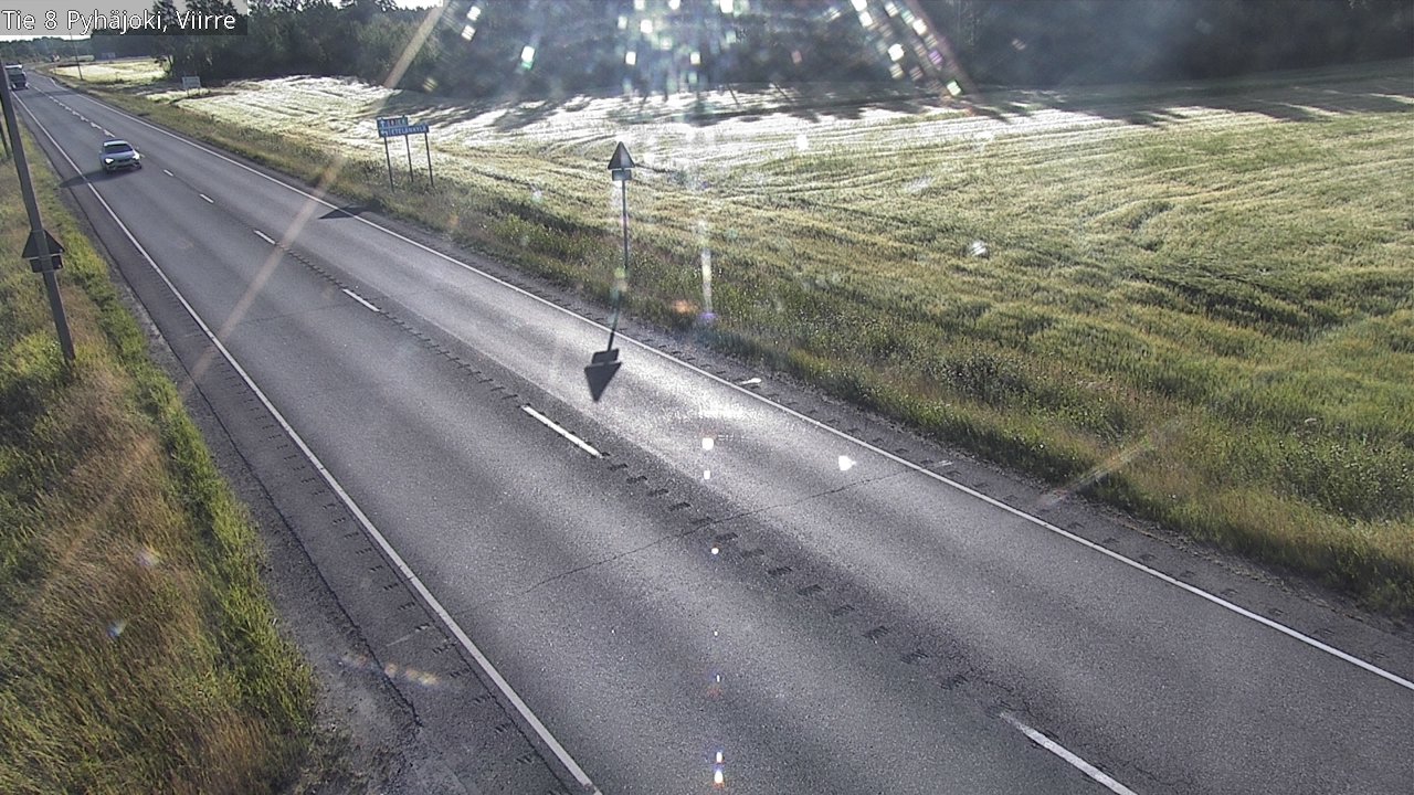 Weather Camera Image Road 8 Pyhäjoki, Viirre, Pyhäjoki, Pohjois-Pohjanmaa