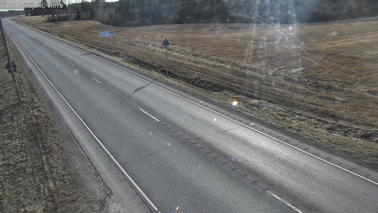 Weather Camera Image Väg 8 Pyhäjoki, Viirre, Pyhäjoki, Pohjois-Pohjanmaa