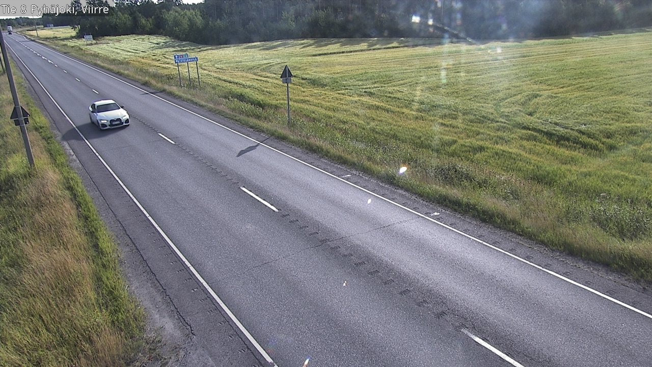 Weather Camera Image Road 8 Pyhäjoki, Viirre, Pyhäjoki, Pohjois-Pohjanmaa
