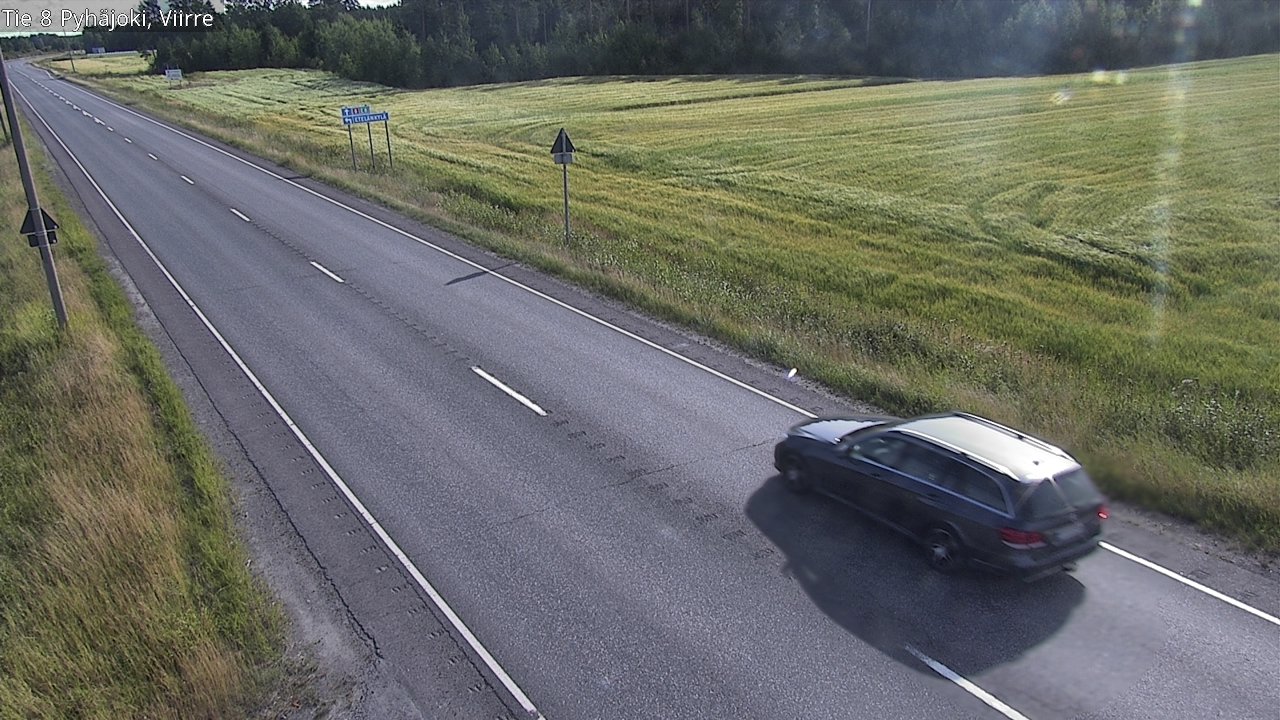 Weather Camera Image Road 8 Pyhäjoki, Viirre, Pyhäjoki, Pohjois-Pohjanmaa