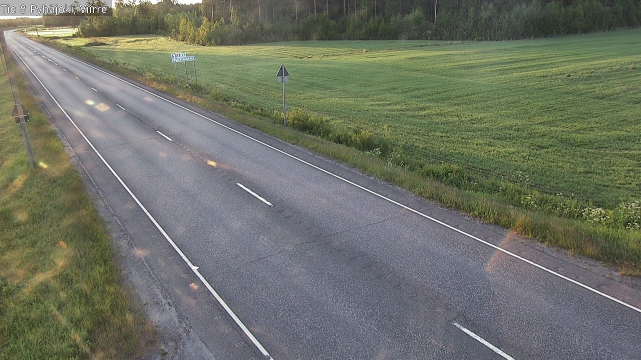 Weather Camera Image Road 8 Pyhäjoki, Viirre, Pyhäjoki, Pohjois-Pohjanmaa