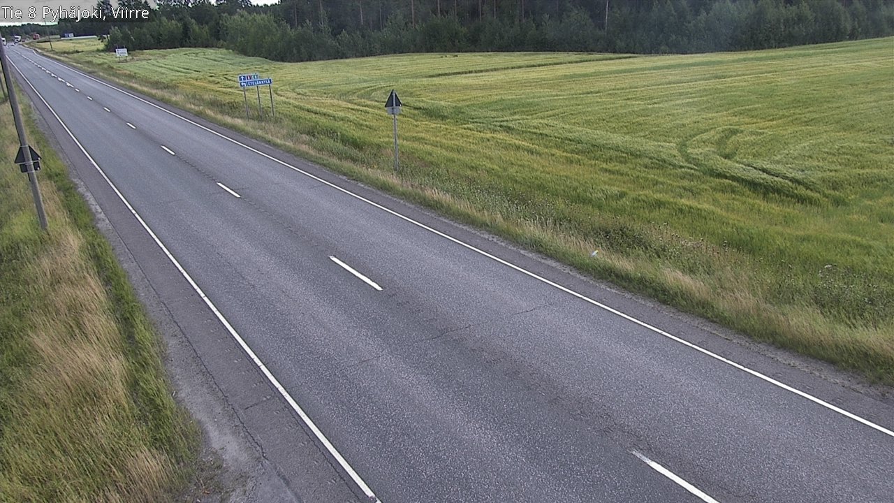 Weather Camera Image Road 8 Pyhäjoki, Viirre, Pyhäjoki, Pohjois-Pohjanmaa