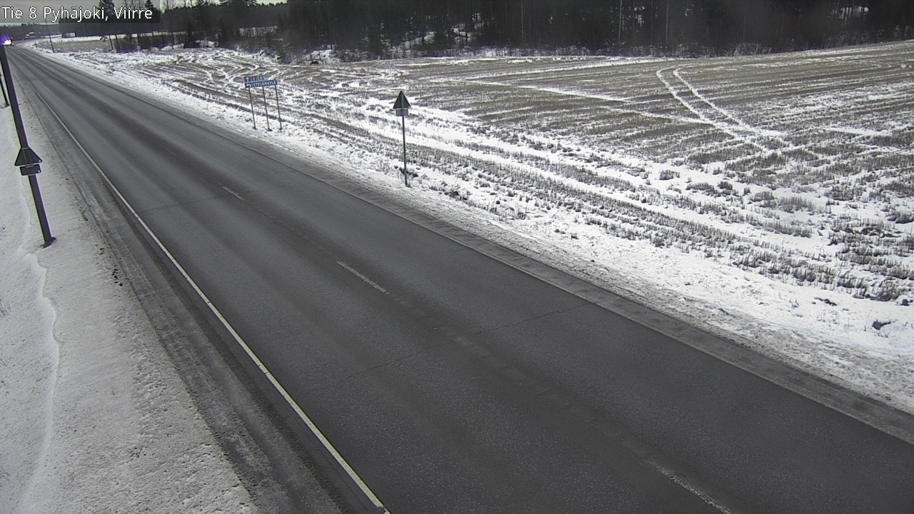 Weather Camera Image Väg 8 Pyhäjoki, Viirre, Pyhäjoki, Pohjois-Pohjanmaa