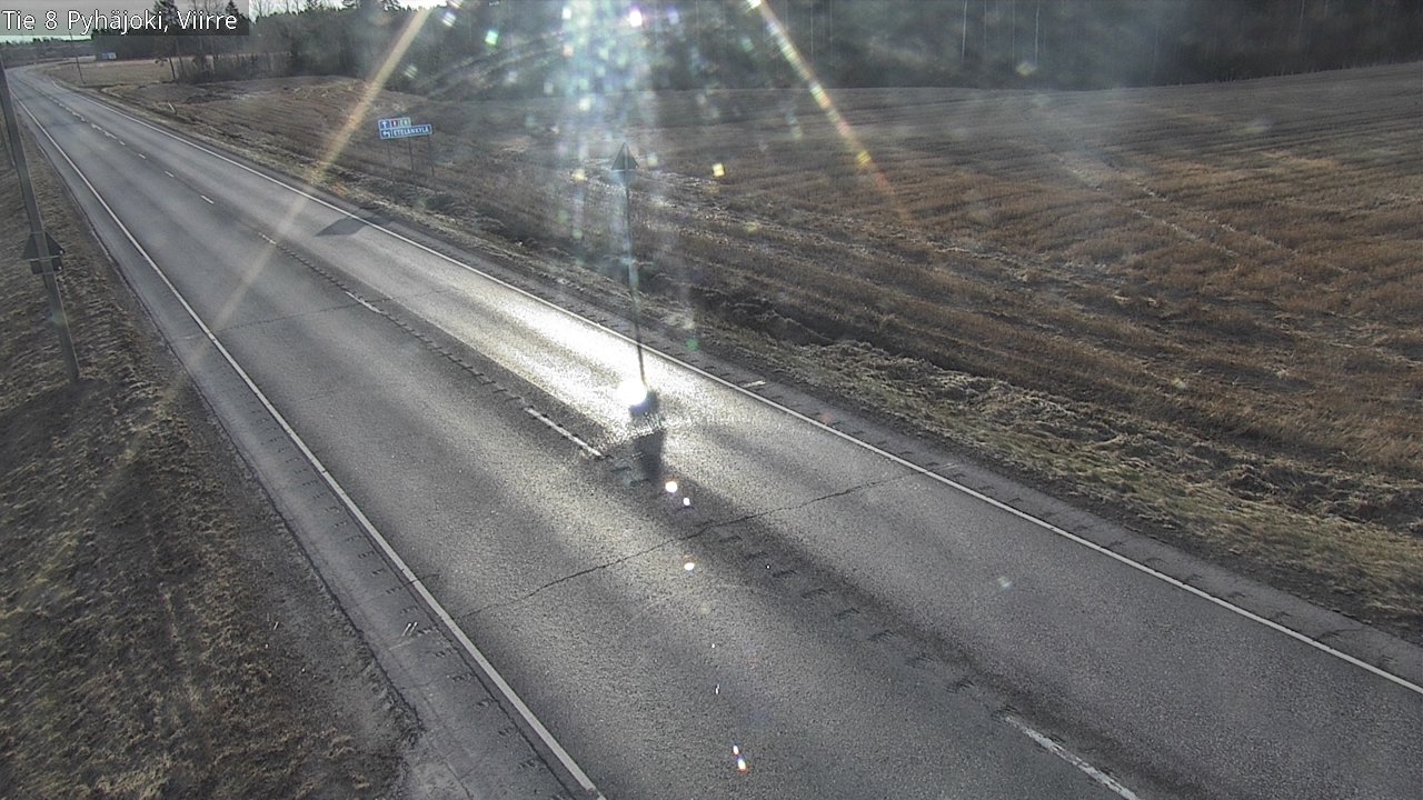 Weather Camera Image Väg 8 Pyhäjoki, Viirre, Pyhäjoki, Pohjois-Pohjanmaa