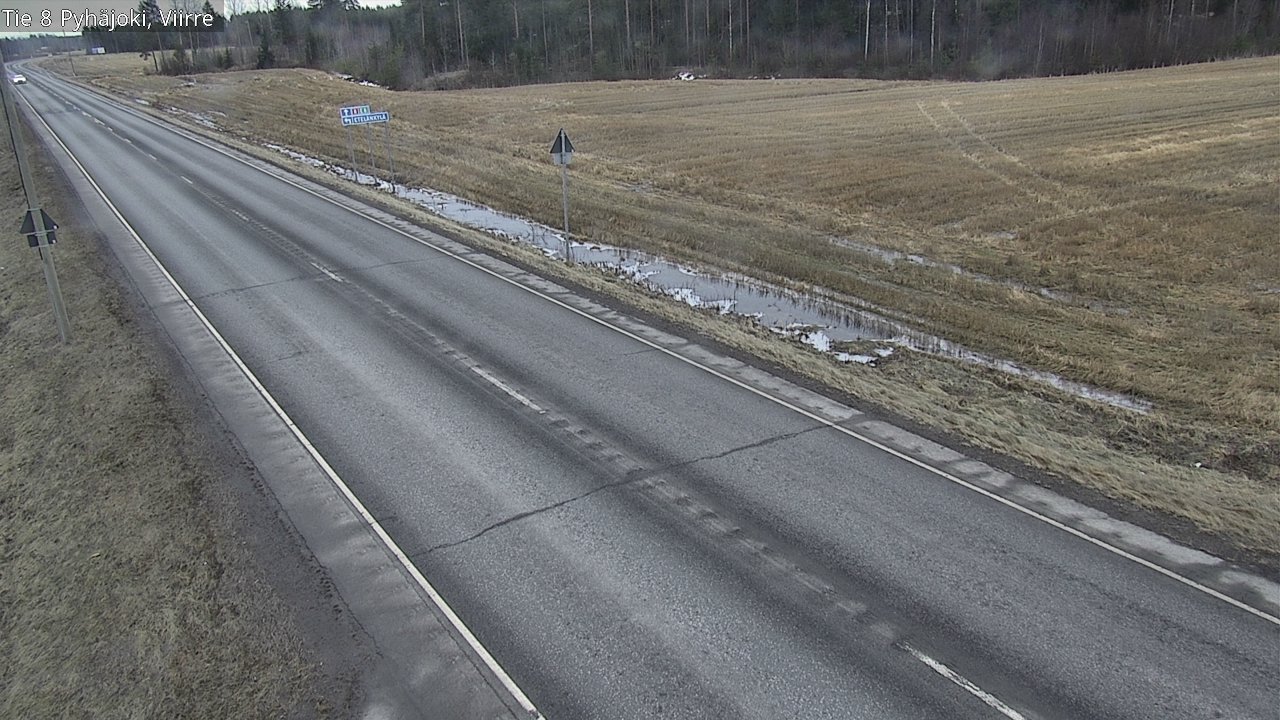 Weather Camera Image Väg 8 Pyhäjoki, Viirre, Pyhäjoki, Pohjois-Pohjanmaa