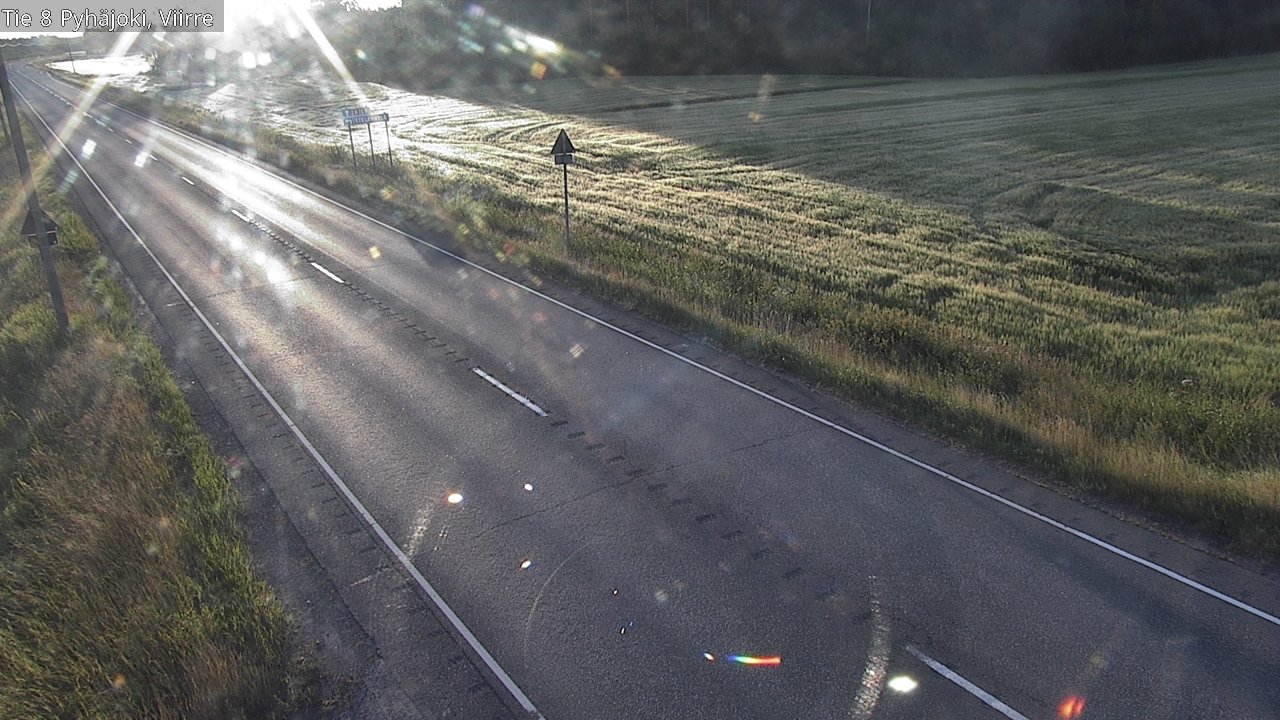 Weather Camera Image Road 8 Pyhäjoki, Viirre, Pyhäjoki, Pohjois-Pohjanmaa