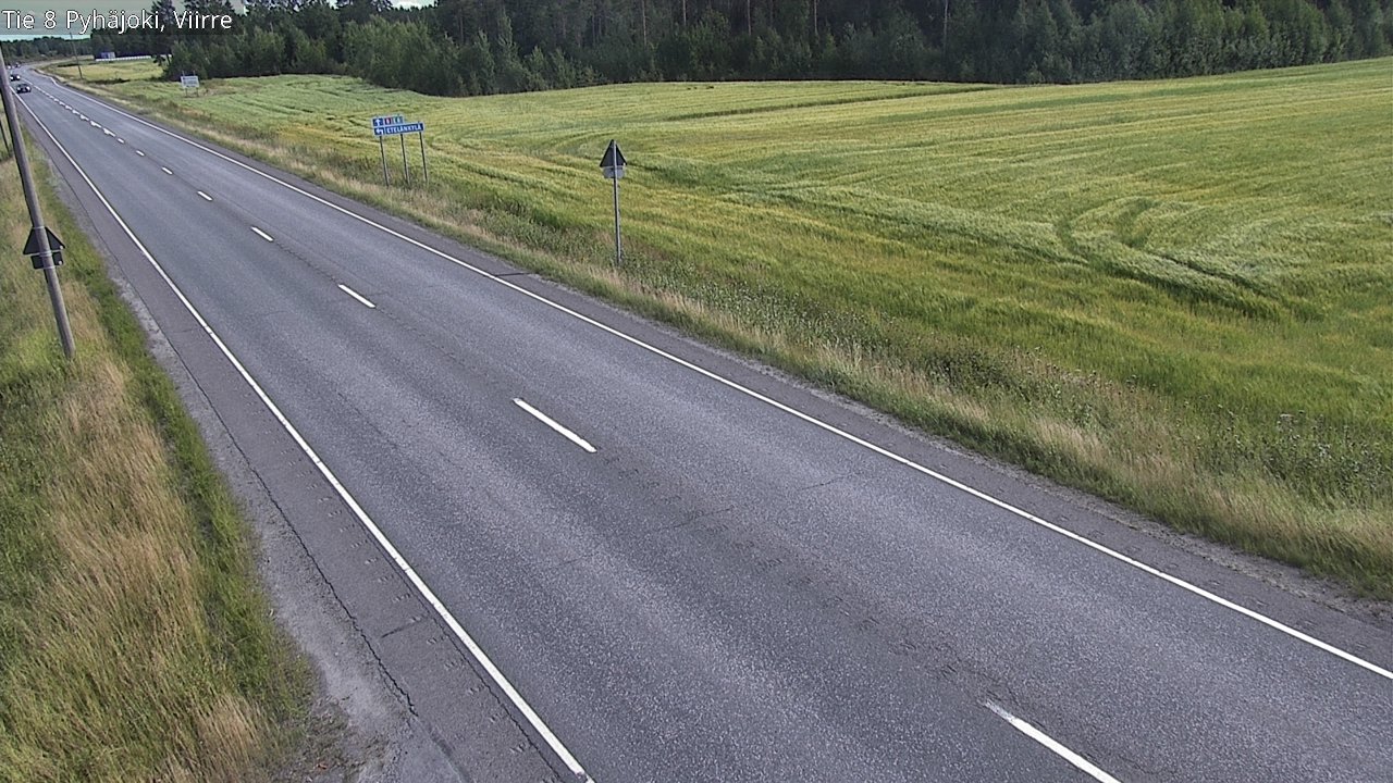 Weather Camera Image Road 8 Pyhäjoki, Viirre, Pyhäjoki, Pohjois-Pohjanmaa