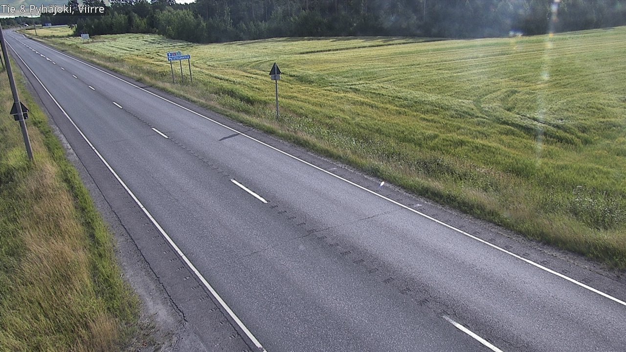 Weather Camera Image Road 8 Pyhäjoki, Viirre, Pyhäjoki, Pohjois-Pohjanmaa