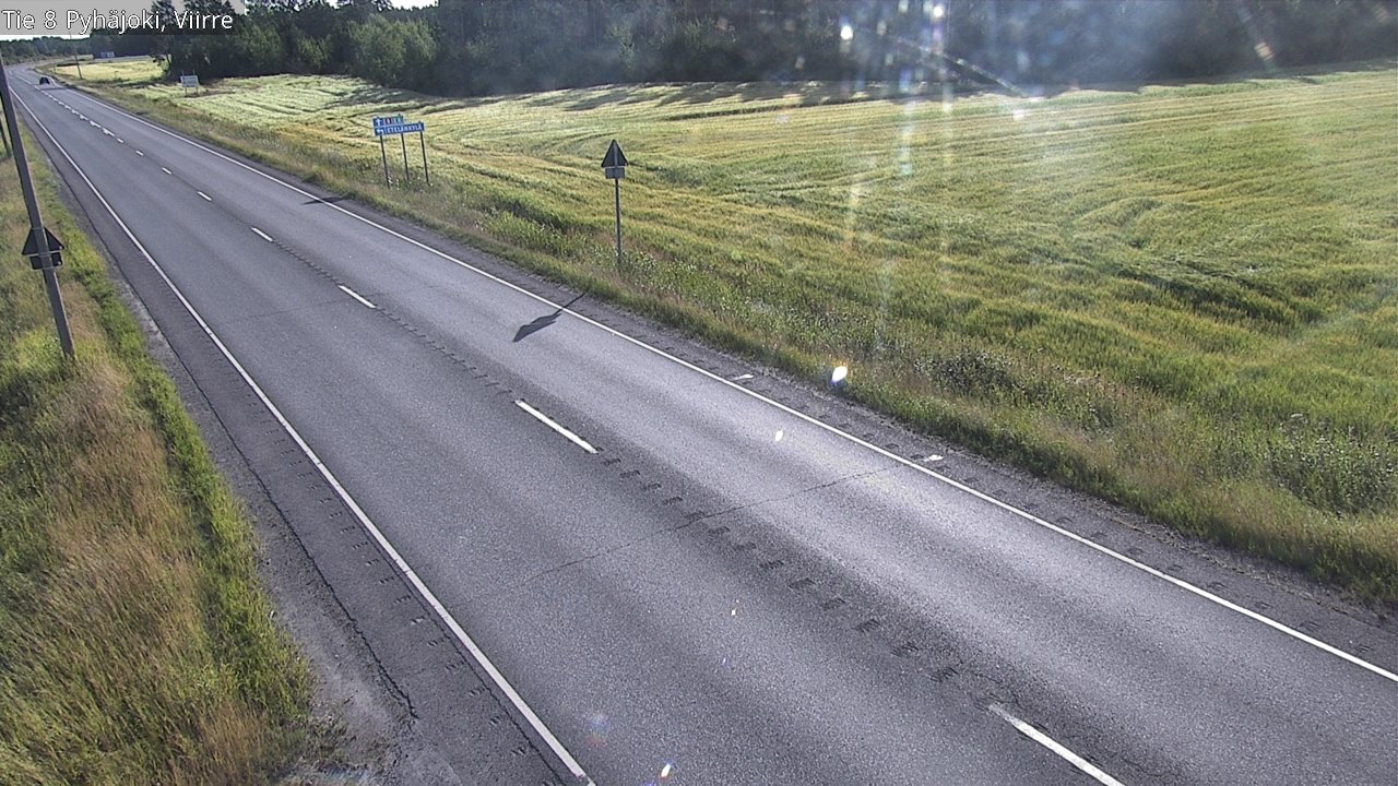 Weather Camera Image Road 8 Pyhäjoki, Viirre, Pyhäjoki, Pohjois-Pohjanmaa