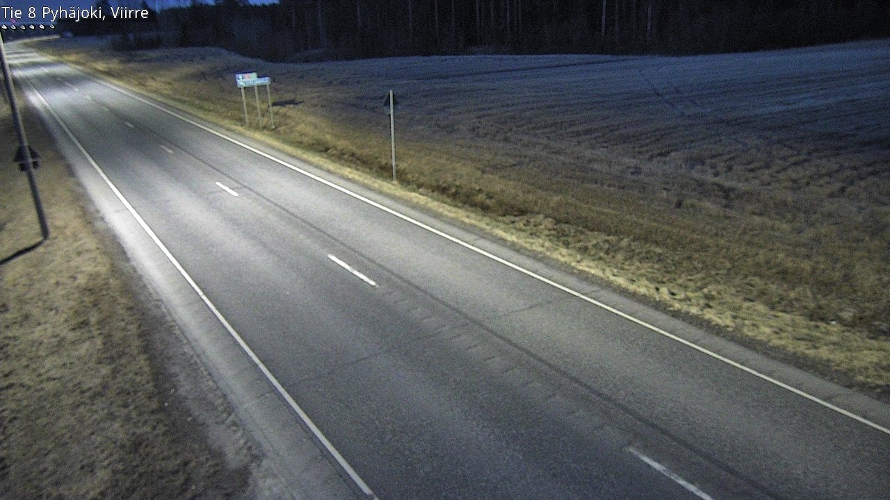 Weather Camera Image Väg 8 Pyhäjoki, Viirre, Pyhäjoki, Pohjois-Pohjanmaa