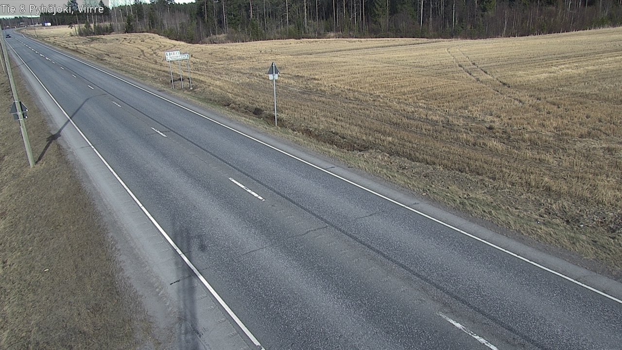 Weather Camera Image Väg 8 Pyhäjoki, Viirre, Pyhäjoki, Pohjois-Pohjanmaa