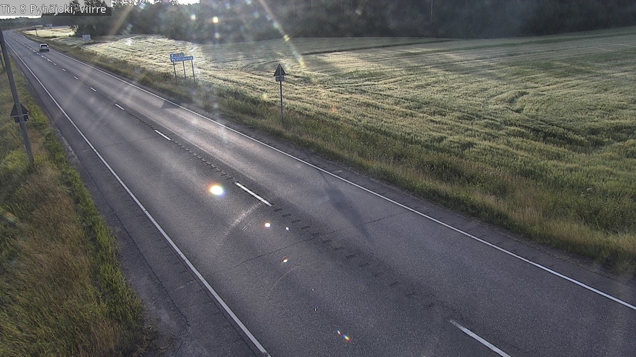 Weather Camera Image Road 8 Pyhäjoki, Viirre, Pyhäjoki, Pohjois-Pohjanmaa
