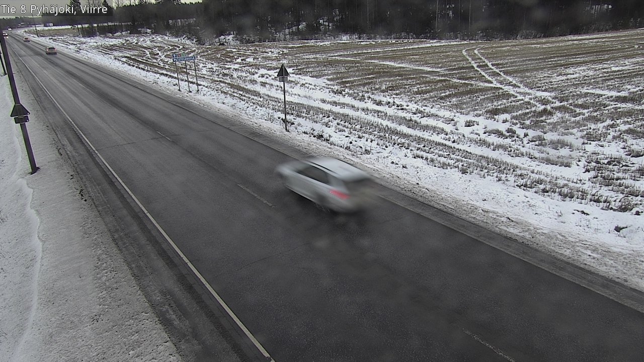 Weather Camera Image Väg 8 Pyhäjoki, Viirre, Pyhäjoki, Pohjois-Pohjanmaa
