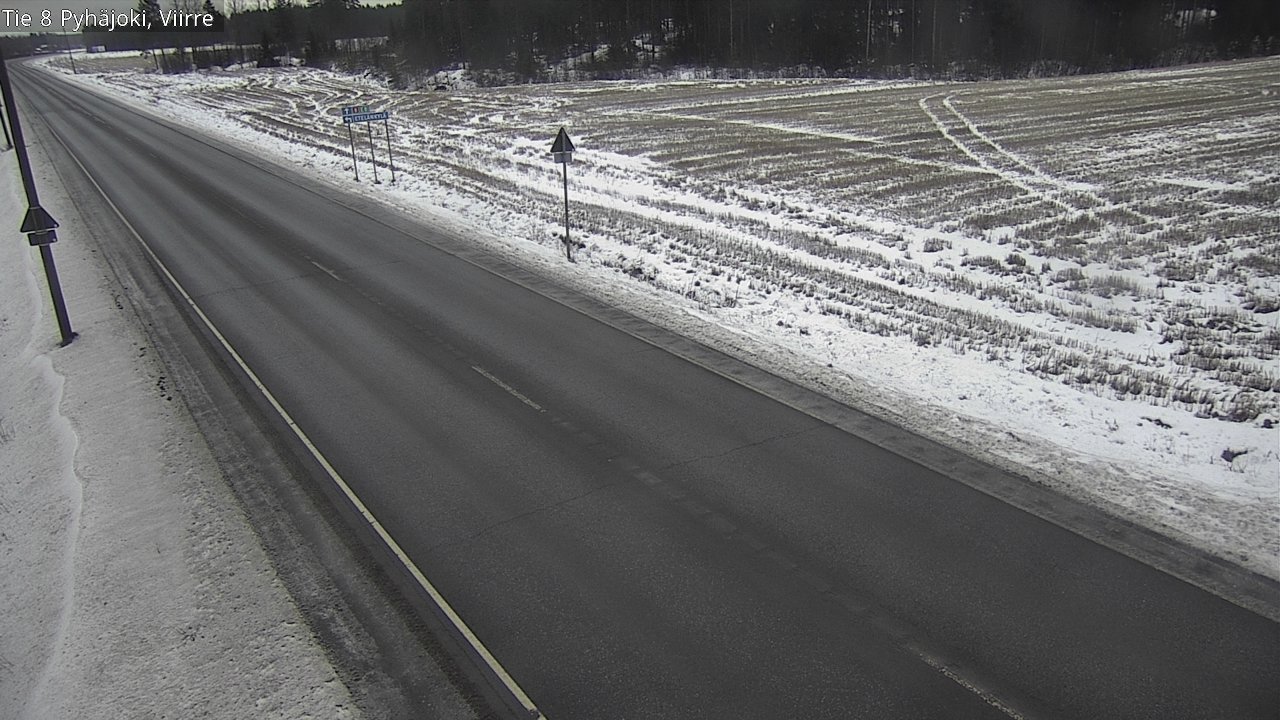 Weather Camera Image Väg 8 Pyhäjoki, Viirre, Pyhäjoki, Pohjois-Pohjanmaa
